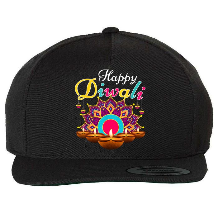 Happy Diwali Funny Festival Costume Lights Matching Family Wool Snapback Cap