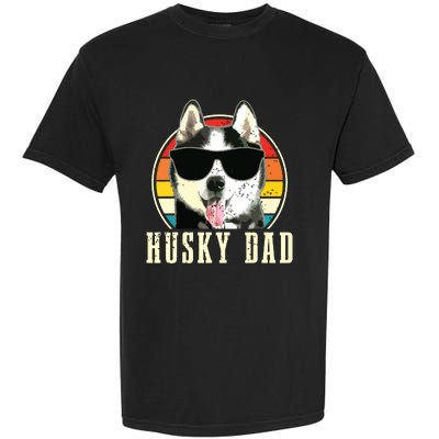 Husky Dad Funny Dog Sunglasses Vintage Siberian Husky Garment-Dyed Heavyweight T-Shirt