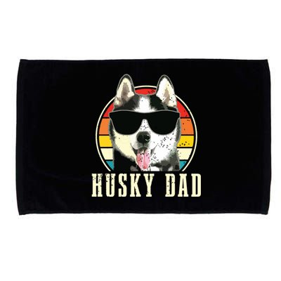 Husky Dad Funny Dog Sunglasses Vintage Siberian Husky Microfiber Hand Towel