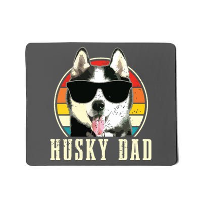 Husky Dad Funny Dog Sunglasses Vintage Siberian Husky Mousepad