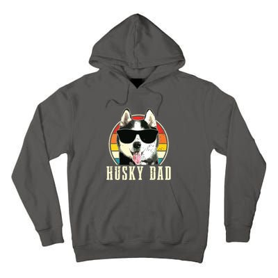 Husky Dad Funny Dog Sunglasses Vintage Siberian Husky Tall Hoodie