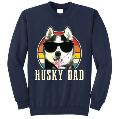 Husky Dad Funny Dog Sunglasses Vintage Siberian Husky Sweatshirt