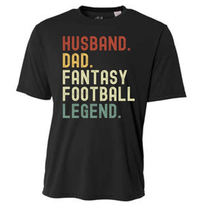 Husband Dad Fantasy Football Legend Funny Draft Funny Husband Father Fathers Cooling Performance Crew T-Shirt