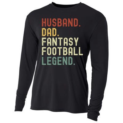 Husband Dad Fantasy Football Legend Funny Draft Funny Husband Father Fathers Cooling Performance Long Sleeve Crew