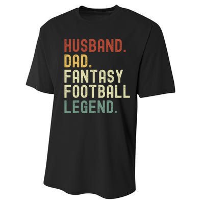 Husband Dad Fantasy Football Legend Funny Draft Funny Husband Father Fathers Performance Sprint T-Shirt