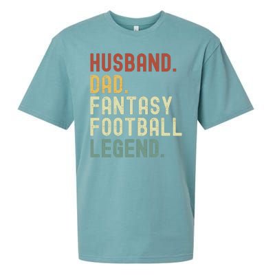 Husband Dad Fantasy Football Legend Funny Draft Funny Husband Father Fathers Sueded Cloud Jersey T-Shirt