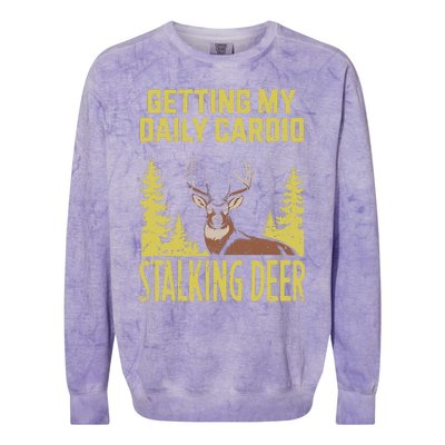 Hunting Dad Fitness Cardio With Deer Hunting Colorblast Crewneck Sweatshirt