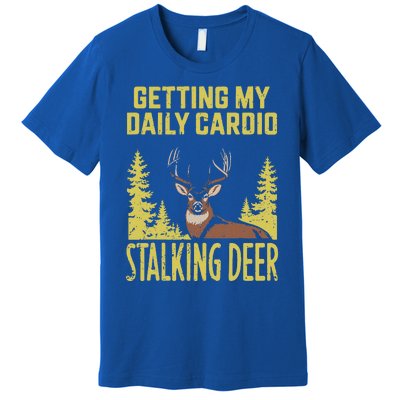 Hunting Dad Fitness Cardio With Deer Hunting Premium T-Shirt