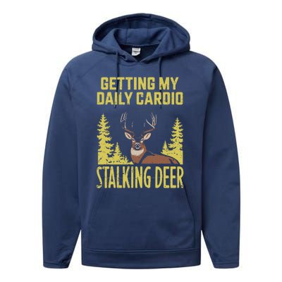 Hunting Dad Fitness Cardio With Deer Hunting Performance Fleece Hoodie