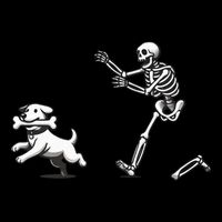 Halloween Dog Funny Skeleton Skeleton Chasing Dog City Backpack