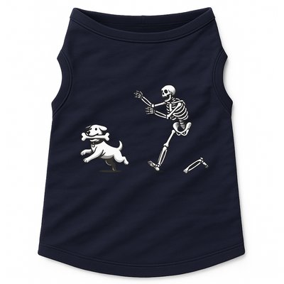 Halloween Dog Funny Skeleton Skeleton Chasing Dog Doggie Tank
