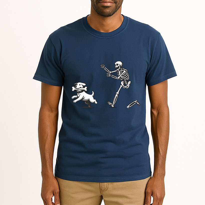 Halloween Dog Funny Skeleton Skeleton Chasing Dog Tall T-Shirt