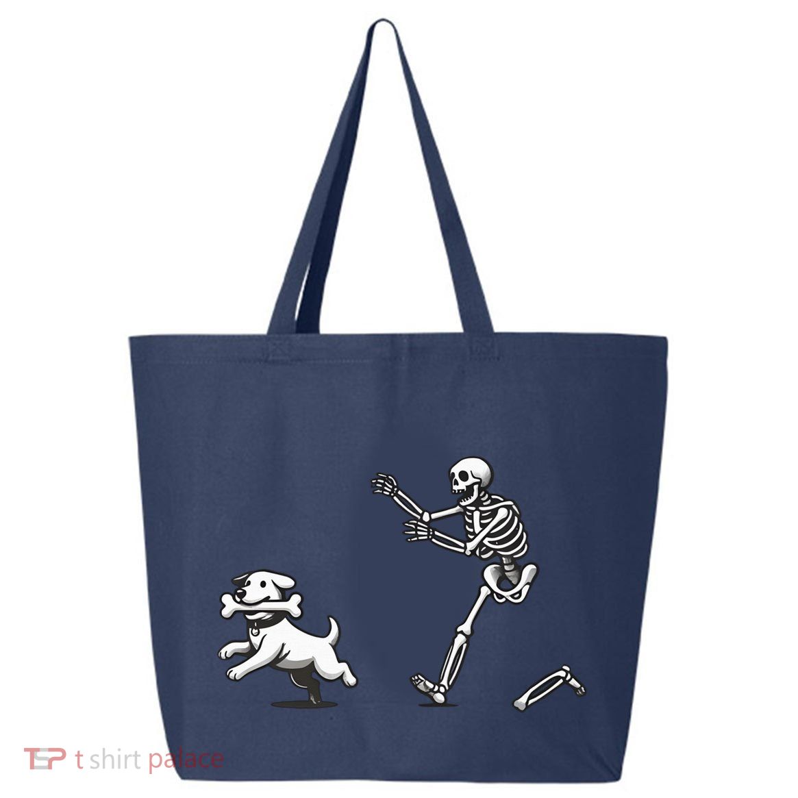Halloween Dog Funny Skeleton Skeleton Chasing Dog 25L Jumbo Tote