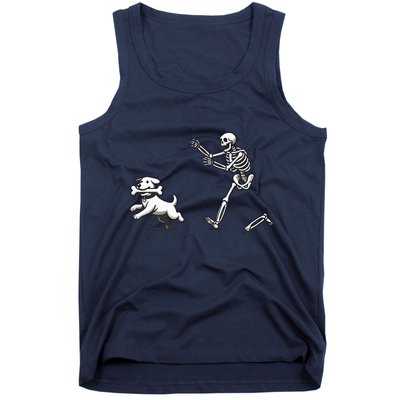 Halloween Dog Funny Skeleton Skeleton Chasing Dog Tank Top