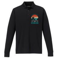 Hunting Dad Fathers Day T Design Performance Long Sleeve Polo