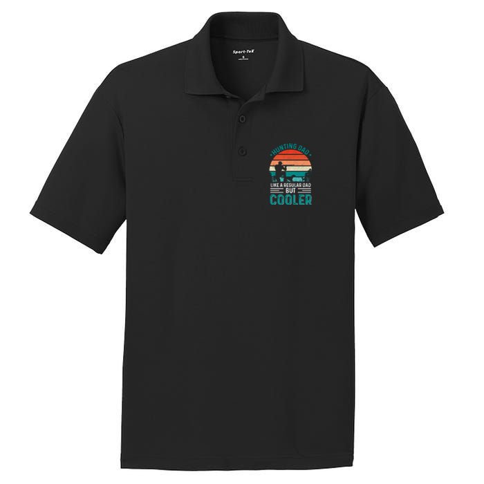 Hunting Dad Fathers Day T Design PosiCharge RacerMesh Polo