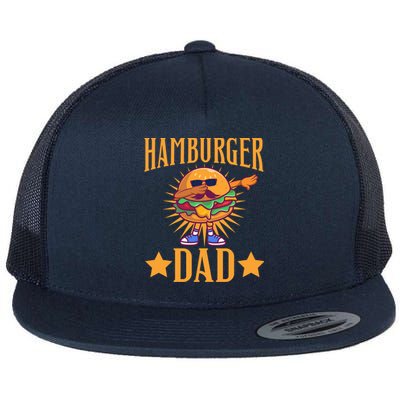 Hamburger Dad Father's Day Burger Patty Ketchup Bun Lettuce Gift Flat Bill Trucker Hat