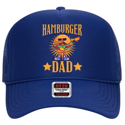 Hamburger Dad Father's Day Burger Patty Ketchup Bun Lettuce Gift High Crown Mesh Back Trucker Hat