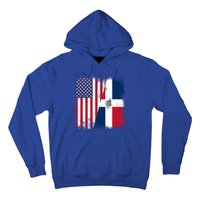 Half Dominican Flag Gift Vintage Usa Gift Hoodie