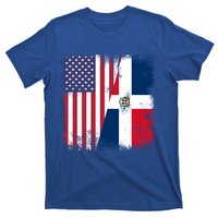 Half Dominican Flag Gift Vintage Usa Gift T-Shirt