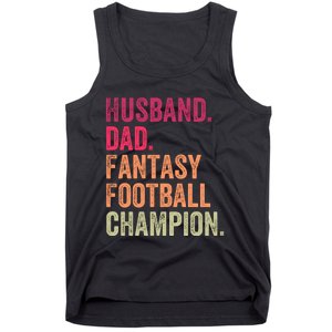 Husband Dad Fantasy Football Champion Saying Tank Top