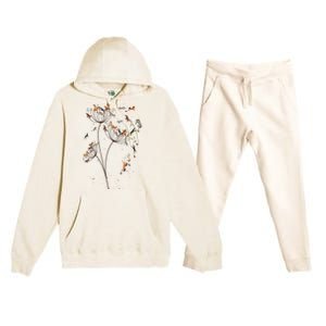 Horses Dandelion Flower Horses Floral Horse Horseback Riding Premium Hooded Sweatsuit Set