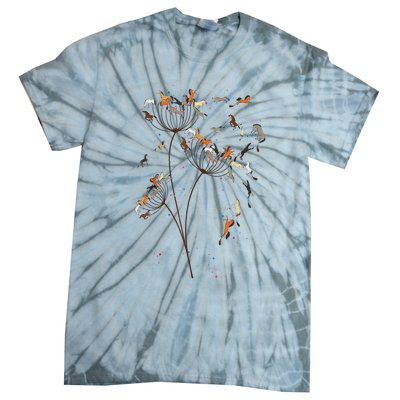 Horses Dandelion Flower Horses Floral Horse Horseback Riding Tie-Dye T-Shirt