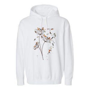 Horses Dandelion Flower Horses Floral Horse Horseback Riding Garment-Dyed Fleece Hoodie