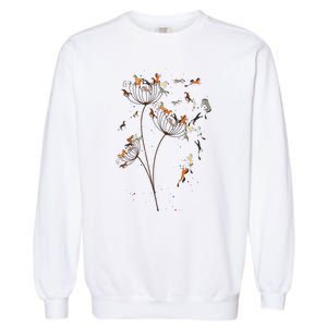 Horses Dandelion Flower Horses Floral Horse Horseback Riding Garment-Dyed Sweatshirt