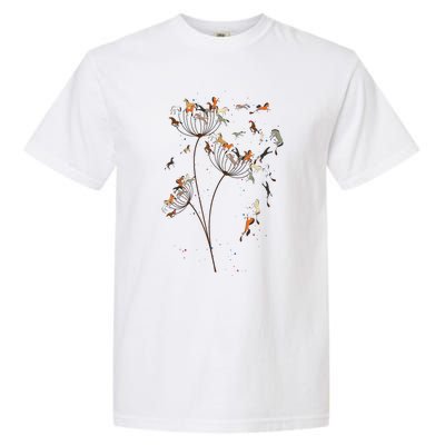 Horses Dandelion Flower Horses Floral Horse Horseback Riding Garment-Dyed Heavyweight T-Shirt