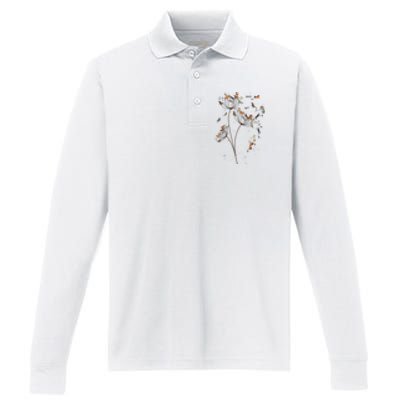 Horses Dandelion Flower Horses Floral Horse Horseback Riding Performance Long Sleeve Polo