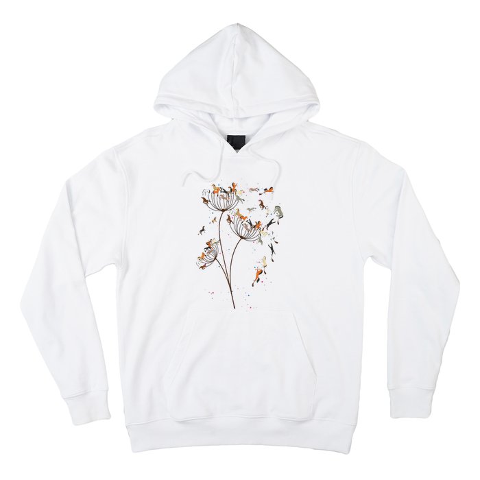 Horses Dandelion Flower Horses Floral Horse Horseback Riding Hoodie