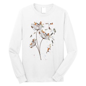 Horses Dandelion Flower Horses Floral Horse Horseback Riding Long Sleeve Shirt