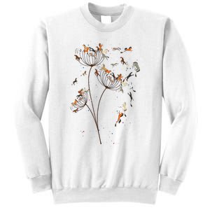 Horses Dandelion Flower Horses Floral Horse Horseback Riding Sweatshirt