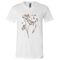 Horses Dandelion Flower Horses Floral Horse Horseback Riding V-Neck T-Shirt