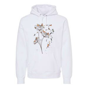 Horses Dandelion Flower Horses Floral Horse Horseback Riding Premium Hoodie