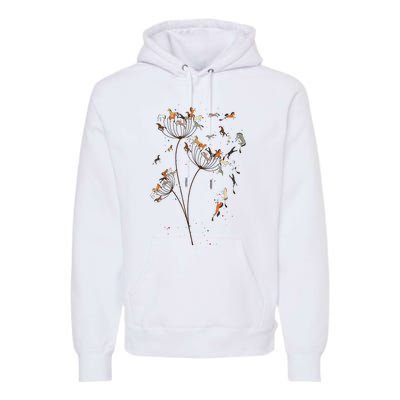 Horses Dandelion Flower Horses Floral Horse Horseback Riding Premium Hoodie