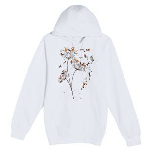 Horses Dandelion Flower Horses Floral Horse Horseback Riding Premium Pullover Hoodie