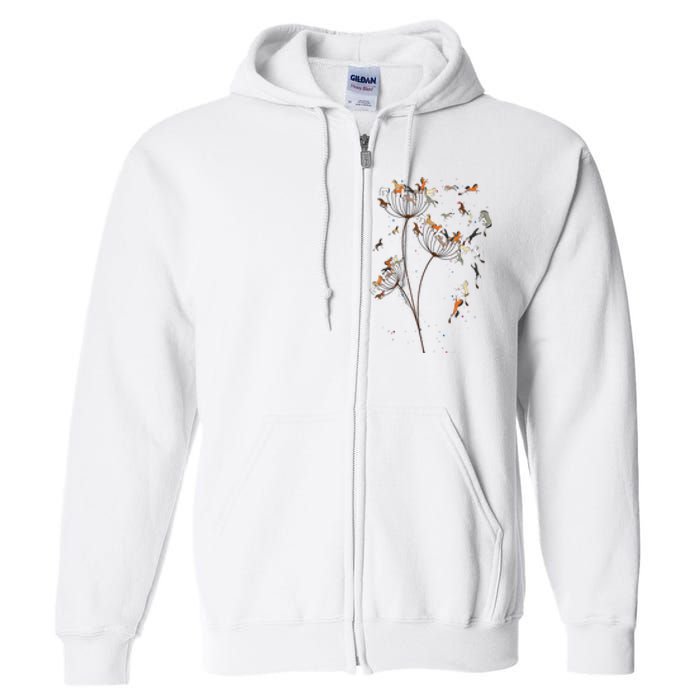 Horses Dandelion Flower Horses Floral Horse Horseback Riding Full Zip Hoodie