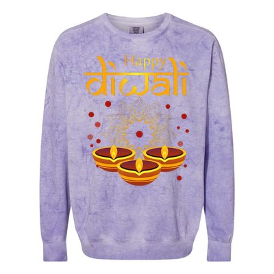 Happy Diwali Festival of Lights Mandala For Indian Hinduism Colorblast Crewneck Sweatshirt