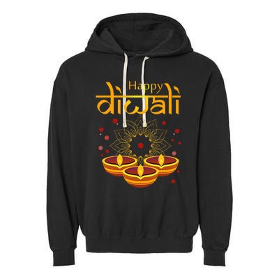 Happy Diwali Festival of Lights Mandala For Indian Hinduism Garment-Dyed Fleece Hoodie