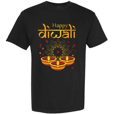 Happy Diwali Festival of Lights Mandala For Indian Hinduism Garment-Dyed Heavyweight T-Shirt