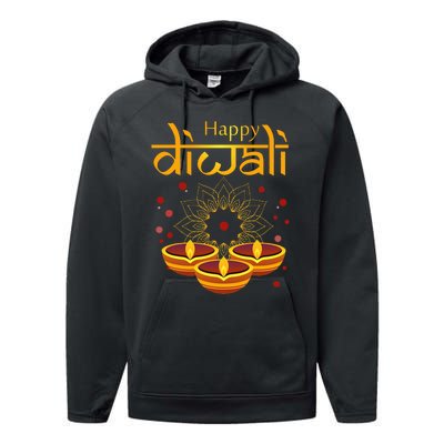 Happy Diwali Festival of Lights Mandala For Indian Hinduism Performance Fleece Hoodie