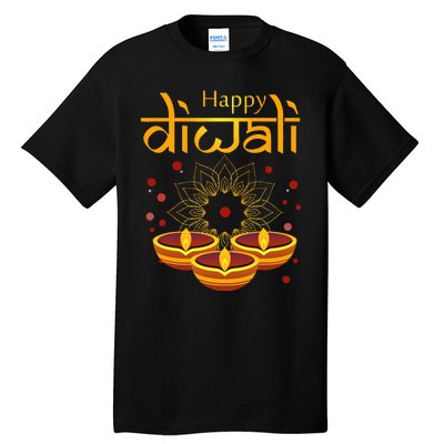 Happy Diwali Festival of Lights Mandala For Indian Hinduism Tall T-Shirt