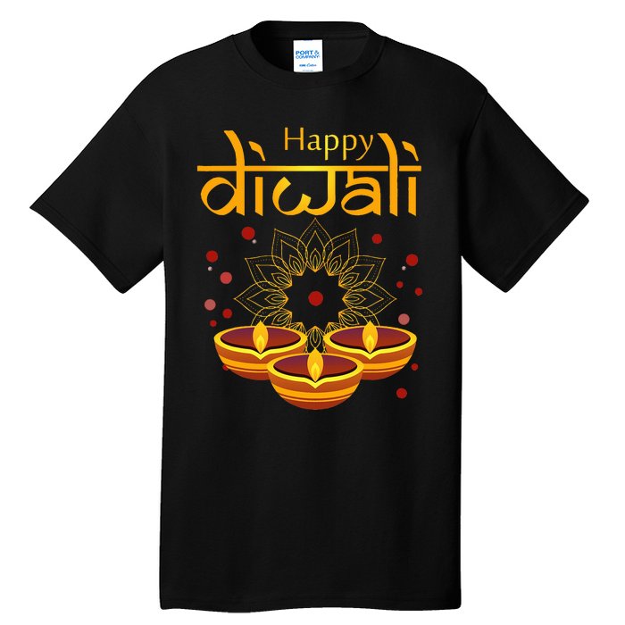 Happy Diwali Festival of Lights Mandala For Indian Hinduism Tall T-Shirt