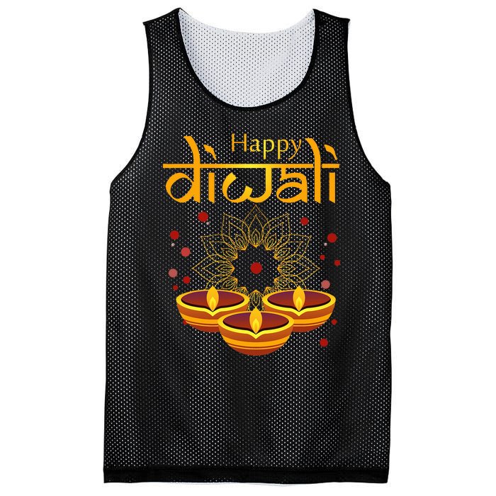 Happy Diwali Festival of Lights Mandala For Indian Hinduism Mesh Reversible Basketball Jersey Tank