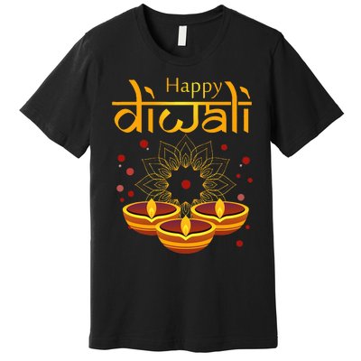 Happy Diwali Festival of Lights Mandala For Indian Hinduism Premium T-Shirt