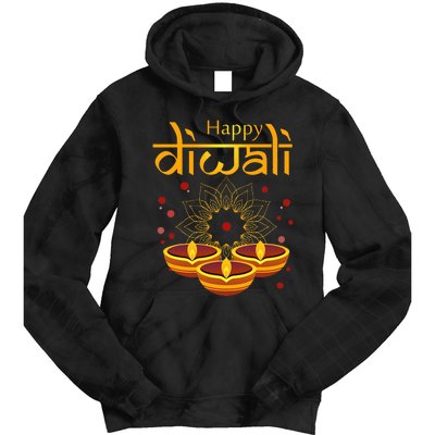 Happy Diwali Festival of Lights Mandala For Indian Hinduism Tie Dye Hoodie