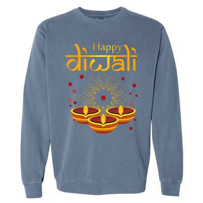 Happy Diwali Festival of Lights Mandala For Indian Hinduism Garment-Dyed Sweatshirt