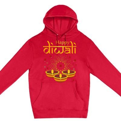 Happy Diwali Festival of Lights Mandala For Indian Hinduism Premium Pullover Hoodie